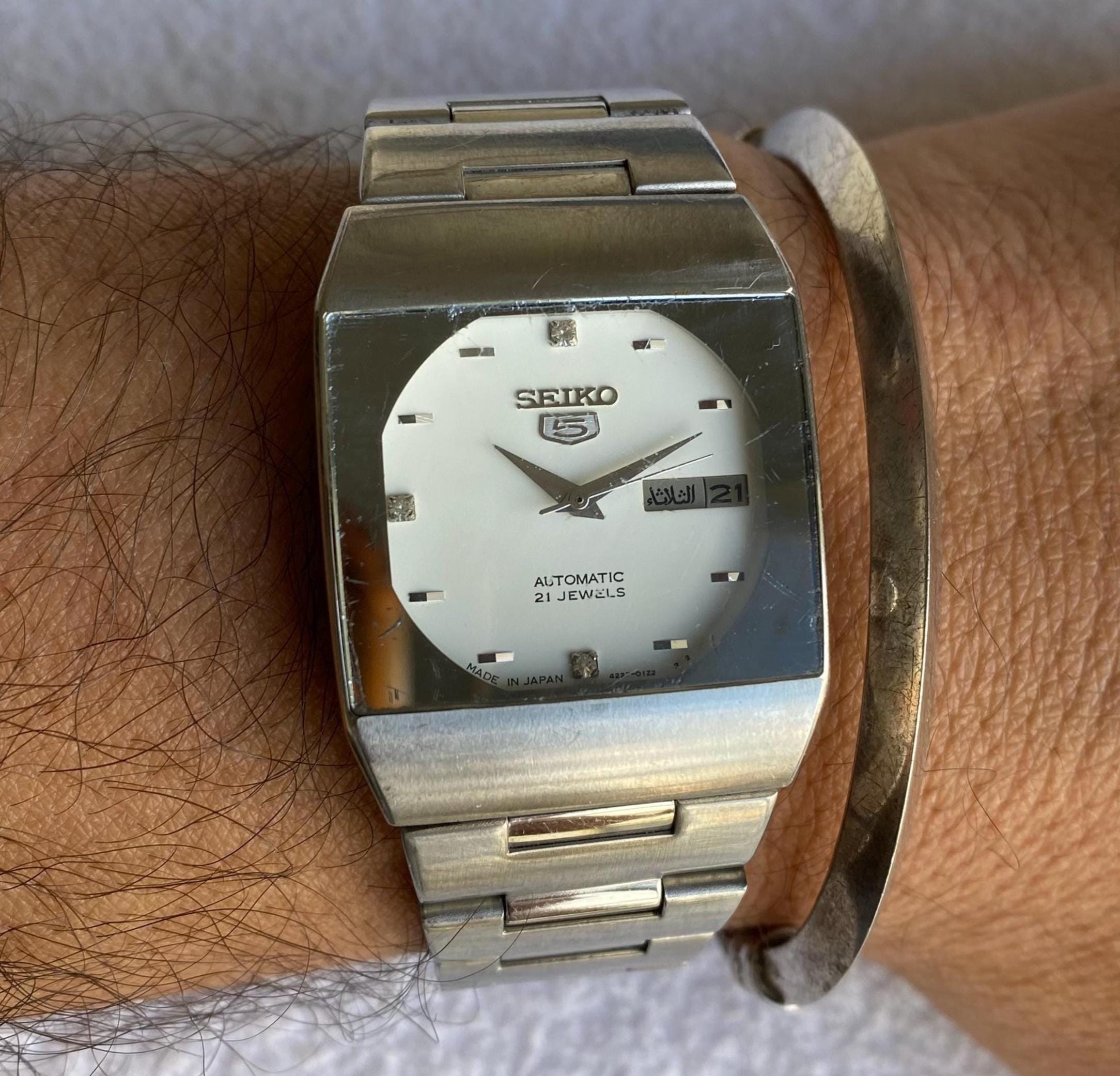Vintage Seiko 5 Automatic Watch Ref 4227-00B0 30mm Stainless Steel