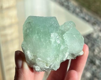 Green Calcite Cluster, Natural Crystal Cluster Raw Mineral