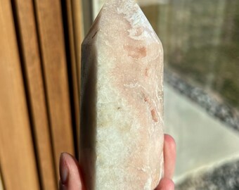 Pink Amethyst Sugar Druzy Crystal Tower