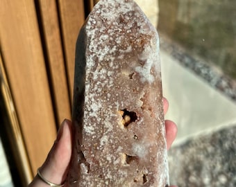 Pink Amethyst Sugar Druzy Crystal Tower