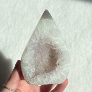 Druzy Amethyst and Quartz in Agate Flame Crystal Flame