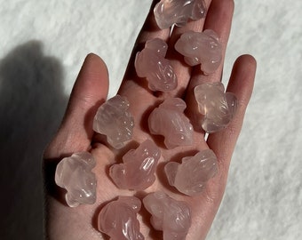 Rose Quartz Frog Crystal Carving Gift for Crystal Lover Gift for Frog Lover Rose Quartz Crystal Carving Crystal Frog Pink Rose Quartz Frog