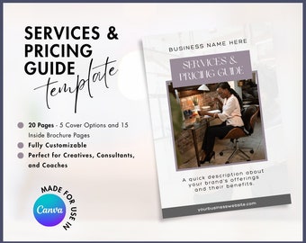 Services and Pricing Guide | For Creatives, Consultants, and Coaches | Canva Template