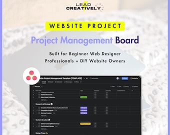 Website Project Management Board for Asana | Perfect for Beginner Web Designers + Website DIYers