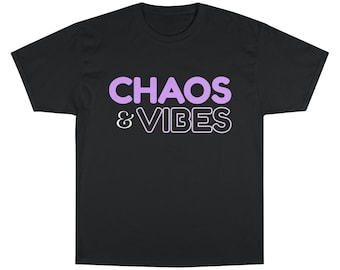 Camiseta cómoda para gamers, camiseta de juegos Chaos & Vibes, camiseta para gamers Gacha, regalo estético para gamers, regalo para gamers, camiseta suave unisex para streamers.