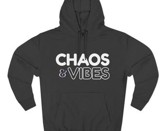 Sudadera cómoda para gamers, sudadera con capucha Chaos & Vibes Dark Mode, sudadera Gacha Gamer, regalo para transmisiones nocturnas, sudadera unisex bordada para gamers