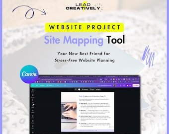 Website Project Site Mapping Tool | For Web Designers and Website DIYers | Canva Template