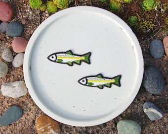 Patches FISH GOLDEN TROUT (2 pcs), set of patches, interesting jewelry, crazy accessories, fishing, fisherman, punk