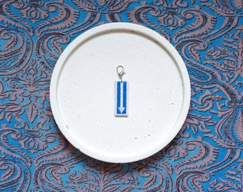Zipper charm ONE-WAY traffic sign, road sign original design, machine embroidered, light, double-sided