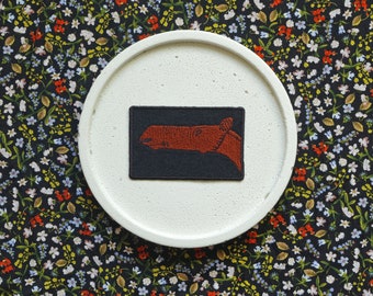 The female MOOSE of MOOSE patch, pagan, archeological, briedžių briedė, forest animal, machine embroidered, dark, iron-on