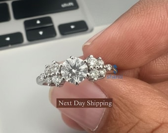 GIA Certified 1.10 Carat D Color I1 Clarity Round Cut Natural Diamond Engagement Ring, Minimalist Ring For Women, Wedding Anniversary Gift