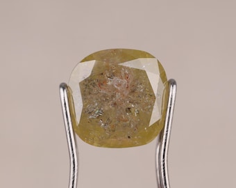 Fancy Light Yellow Cushion Cut Natural Diamond, 1.92 Ct Modified Cushion Loose Diamond, I1-I2 Clarity, 7.40x7.20x3.94 mm Earth Mined Diamond