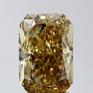 2.01Ct Fancy Deep Brownish Yellow Radiant Diamond, VS2 Clarity GIA Certified Natural Diamond, Earth Mined Loose Diamond For Ring or Pendant