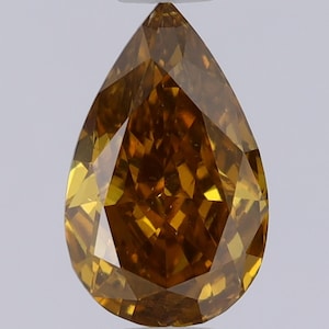 Fancy Deep Brown Yellow Pear Natural Diamond, GIA Certified 0.73CT SI1 Clarity Mo. Pear Loose Diamond for Fine Jewelry, Solitaire Diamond