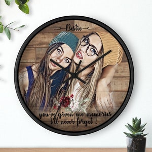 Wall Clock Unique Christmas Gift for Women Birthday Gift for Mom Custom Gift Custom Portrait form Photo Personalized Gift for Her Gift Ideas