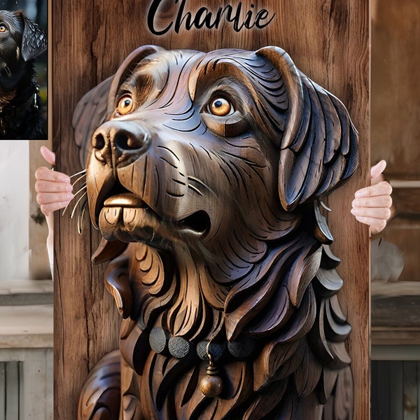Custom Pet Portrait Living Room Wall Garden Decor Kitchen Gift Wood Wall Art Home Gift Accessories for Mom Mothers Day Gift from Daughter