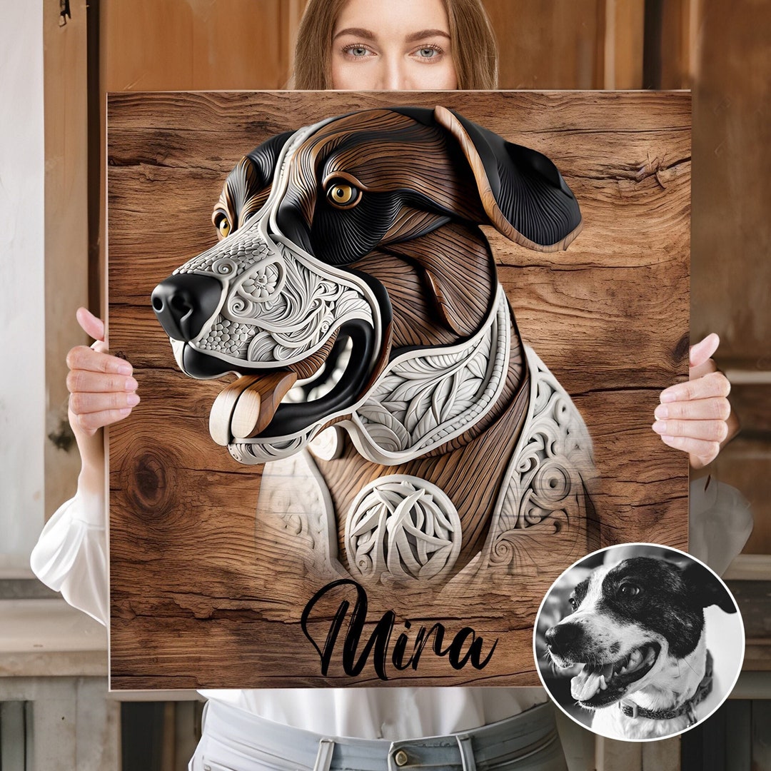 Custom Pet Portrait From Picture Custom Dog Portrait Custom Pet ...
