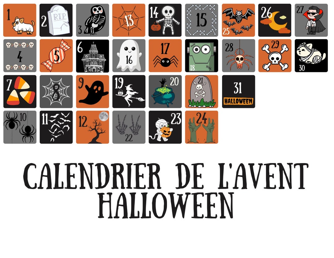 Calendrier De L'avent Halloween Advent Calendar Countdown Etsy