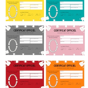 La Fée Des Dents Reçu Certificat Officiel Perte De Dents Pour Enfants ...