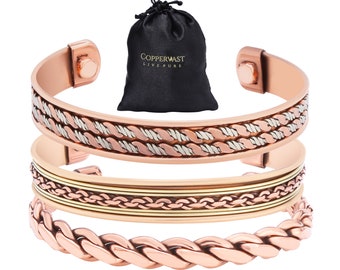 Copper Bracelet- Set of 3 | Magnetic Arthritis | for Men & Women .