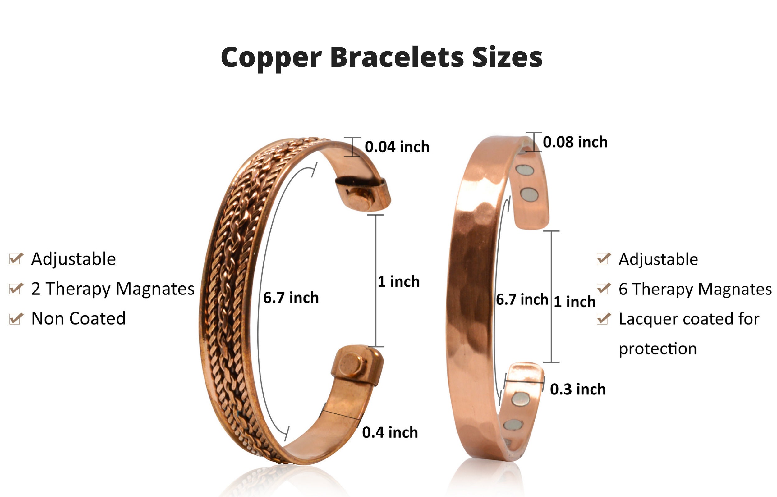 Copper Bracelets for Men and Women 100 Copper With Powerful Etsy