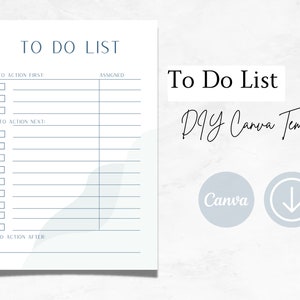 Minimal To Do List | To Do List Canva Template | A5 To Do List | Instant Download | Editable To Do List
