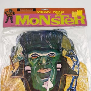 Vtg New Sealed 1970s Topstone Halloween MEAN MAD MONSTER 36" Frankenstein