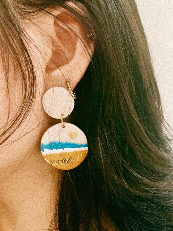Sunset clay earrings deals