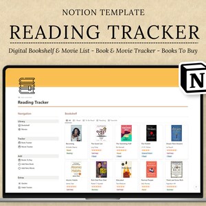 Notion Reading Tracker Template, Notion Book and Movie Planner, Notion Reading Journal, Notion Book Tracker, Notion Dashboard