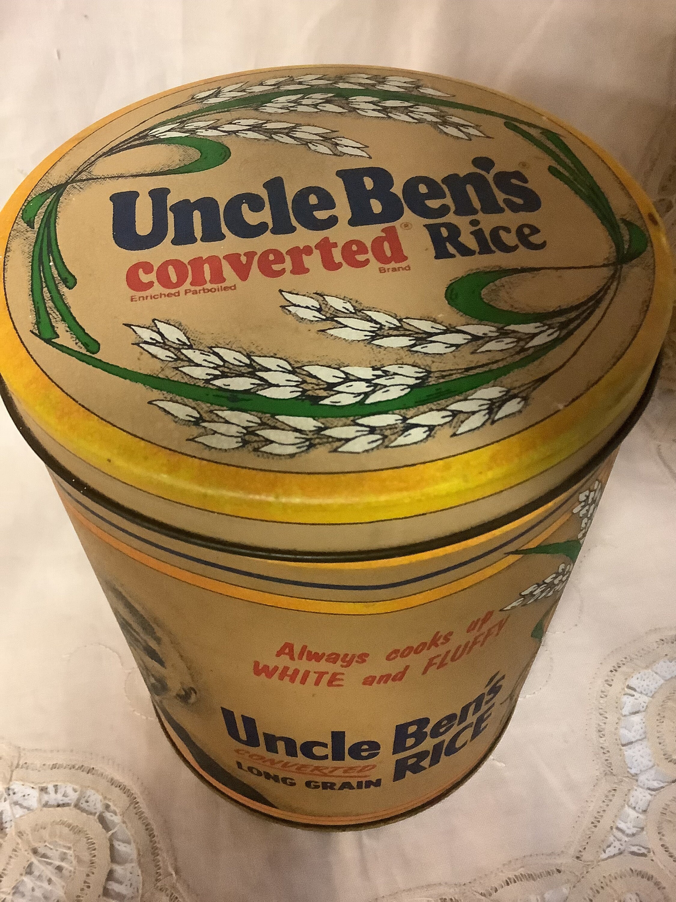 Uncle Bens Converted Rice Metal Tin Canister With Recipe Lid Etsy