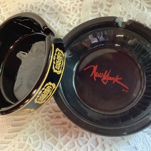 New York City Black Ashtray and Las Vegas Golden Nugget Casino Black Ashtray