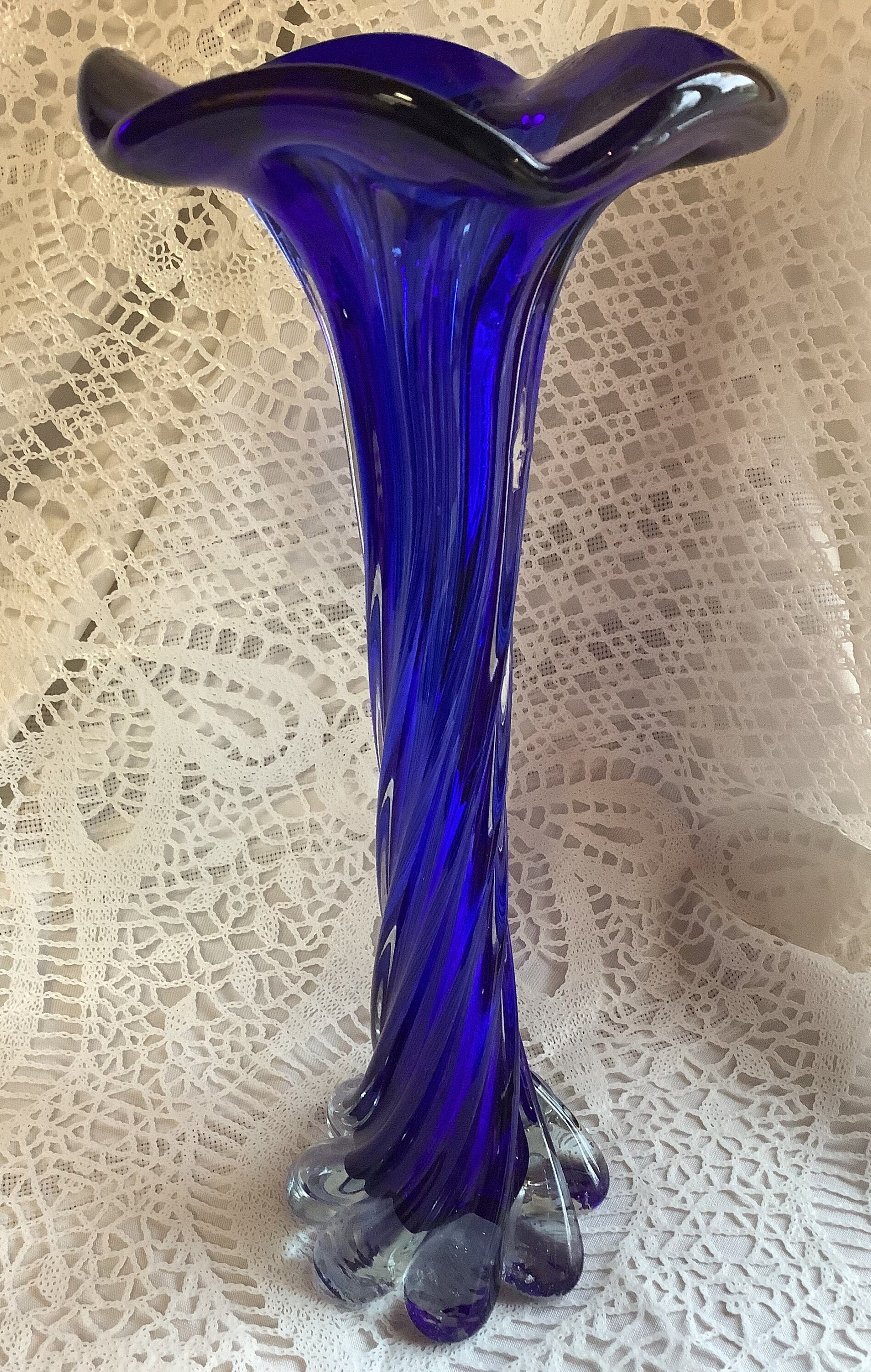 【美品】マイセン☆Cobalt Blue Trumpet Vase 美品】マイセン☆Cobalt Blue Trumpet Vase