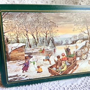 Hershey Cañada Inc. Pot of Gold Blech Pralinenschachtel Sammlerstück Winterszene