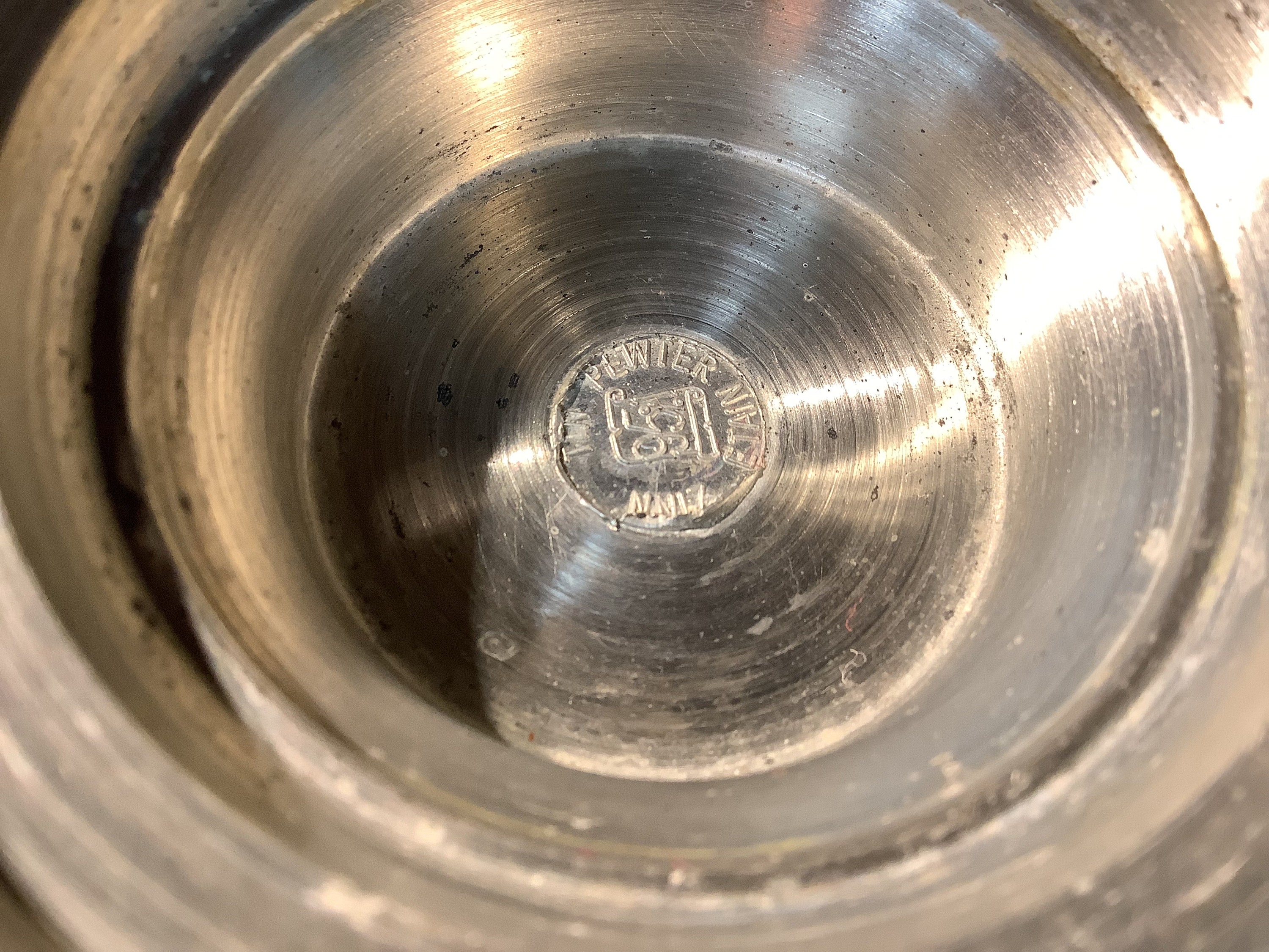 Zinn Etain 95%ピューターワインゴブレットグラス ドイツ製聖杯