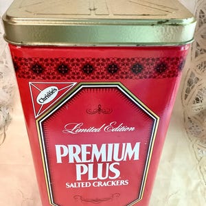 Christie’s Premium Plus Collectible Saltine Cracker Tin Storage Container