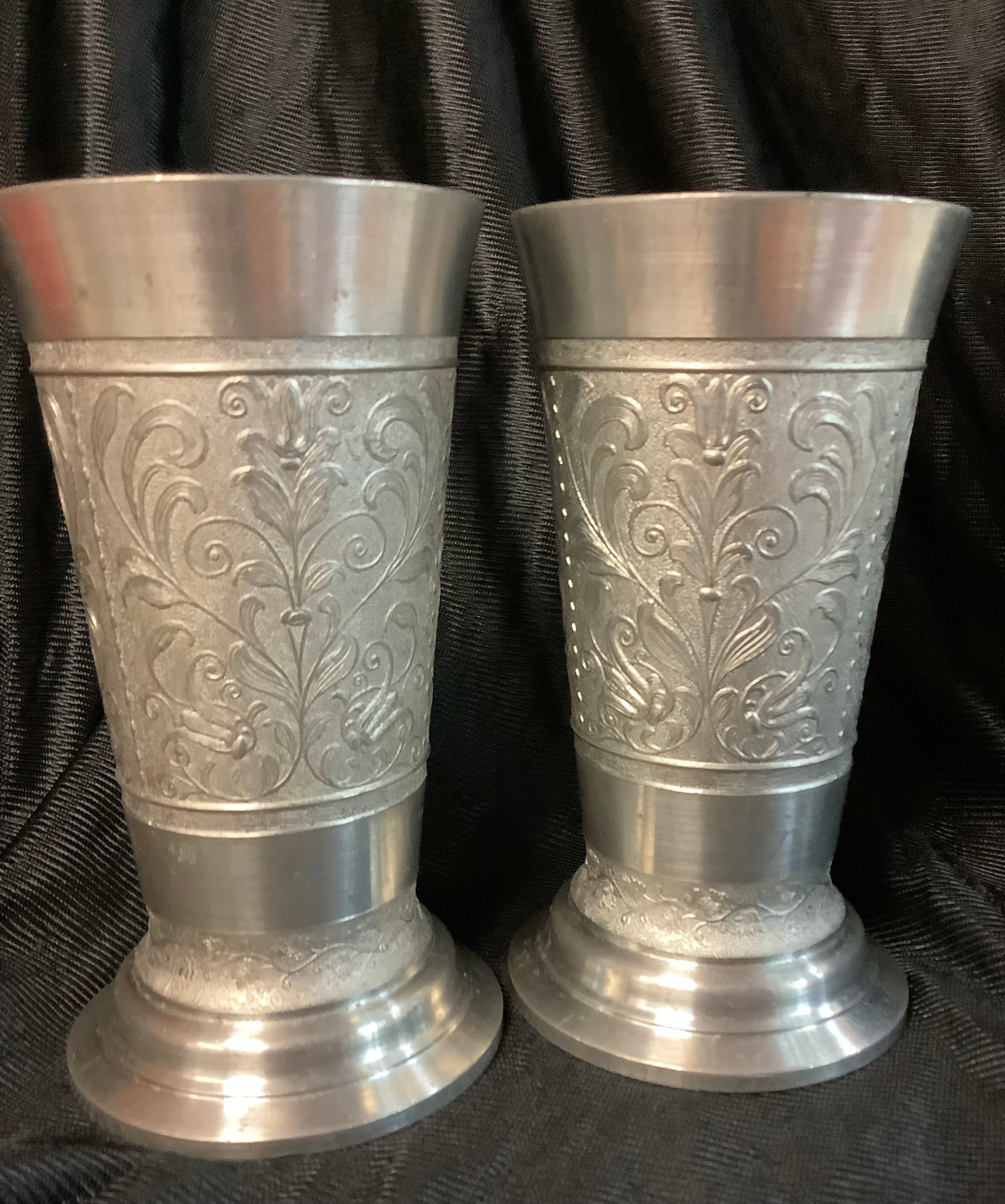 Zinn Etain 95%ピューターワインゴブレットグラス ドイツ製聖杯