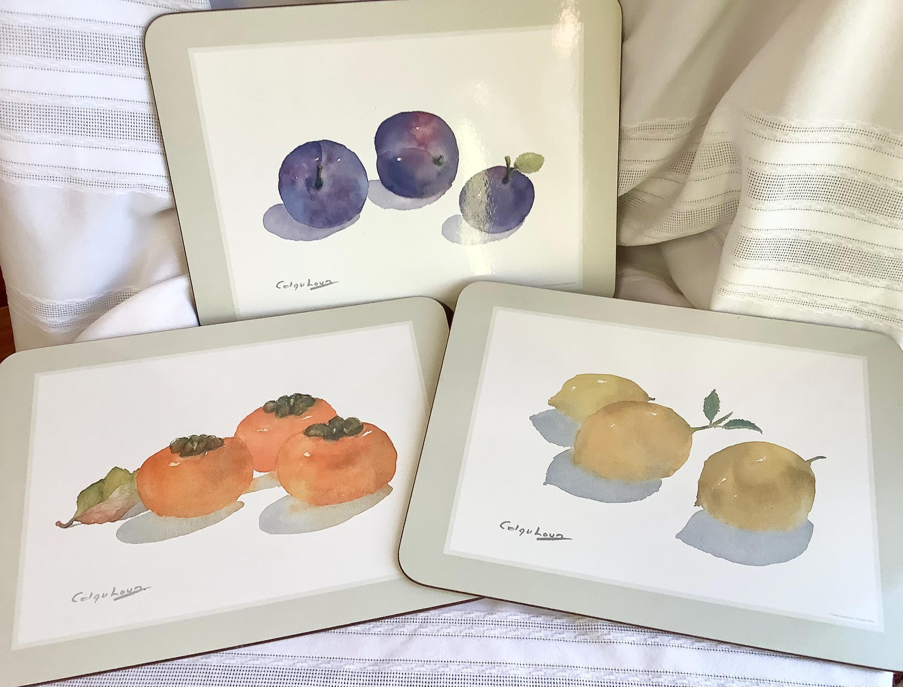 Kitchen Craft Set 4 Tovagliette Americanate In Sughero - Motivo Floreale Country - 29 X 21,5 Cm - Lavabili E Resistenti