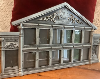 Pewter Schoolhouse 13 Opening Photo Picture Frame Tabletop or Hanging School Years Kindergarten to Grade 12