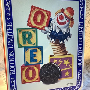 Oreo 40th Anniversary 1989 Clowns and Blocks Boîte à biscuits à collectionner