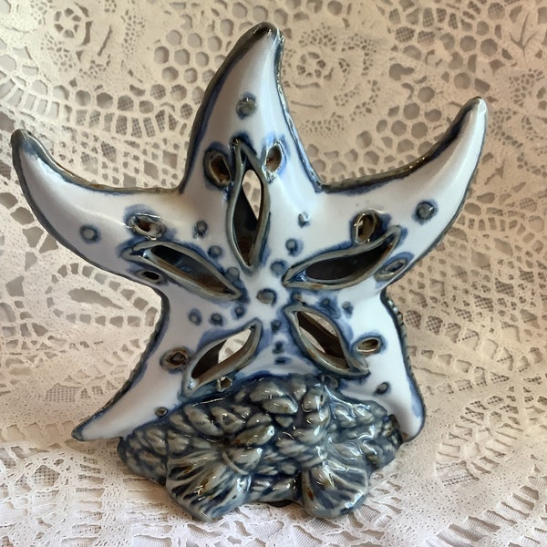 Home Decor Ceramic Starfish Tealight Candle Holder
