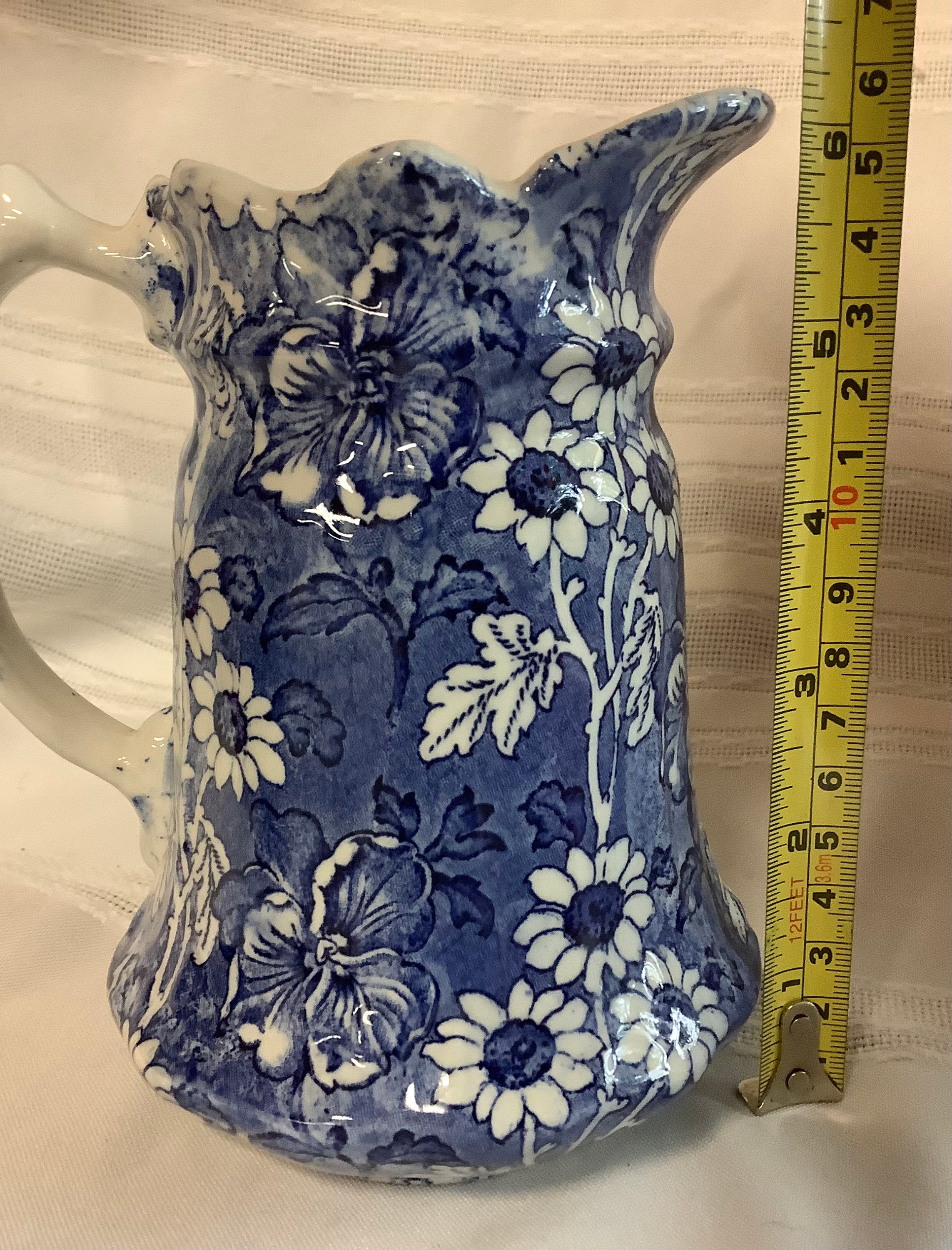 工芸品 JJF J. Kent Ltd. Fenton Louis 14th Blue and White Flowered