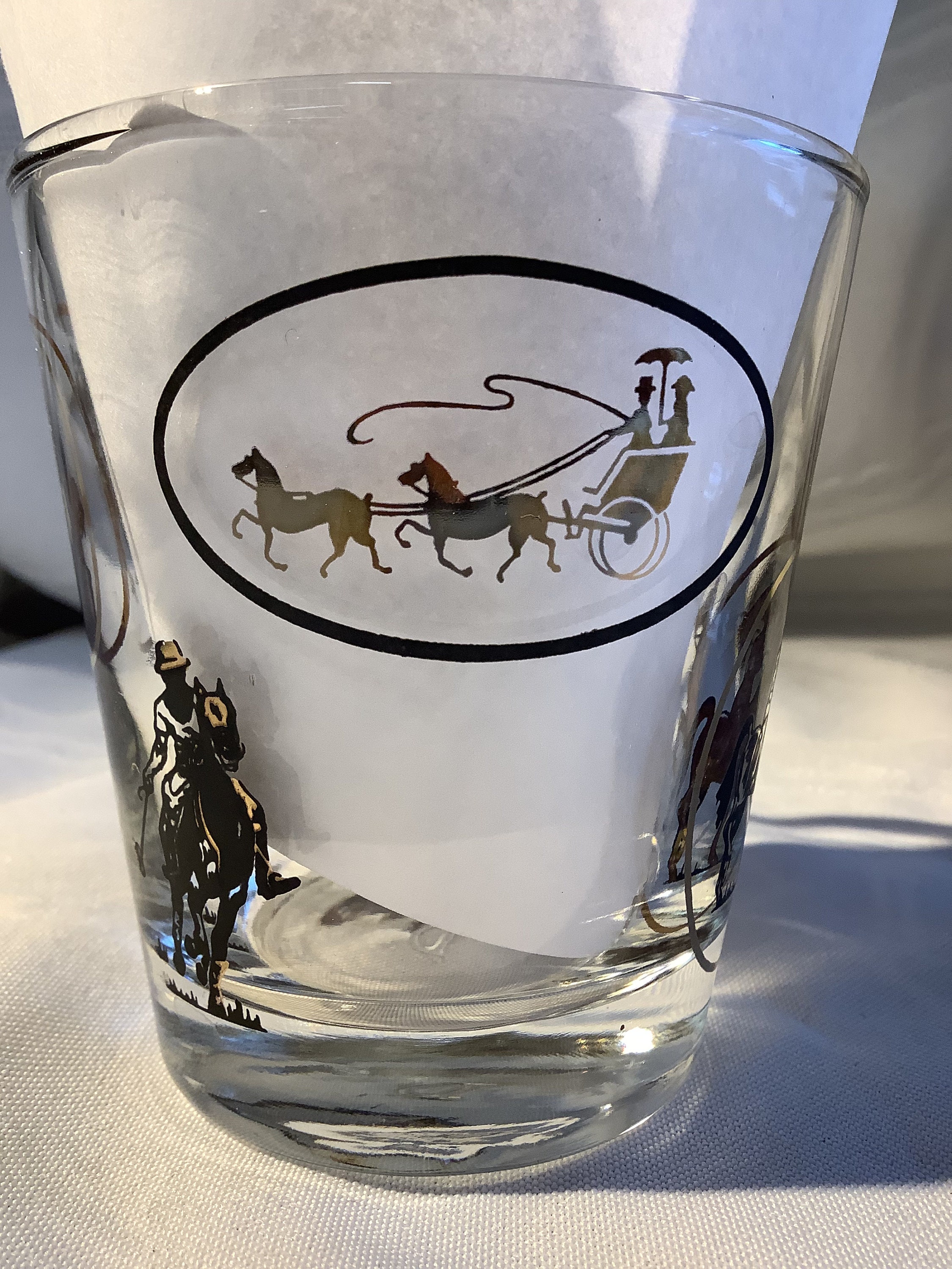 Dominion Glass Co. 乗馬用ホースマンクリアガラスローボールカクテル