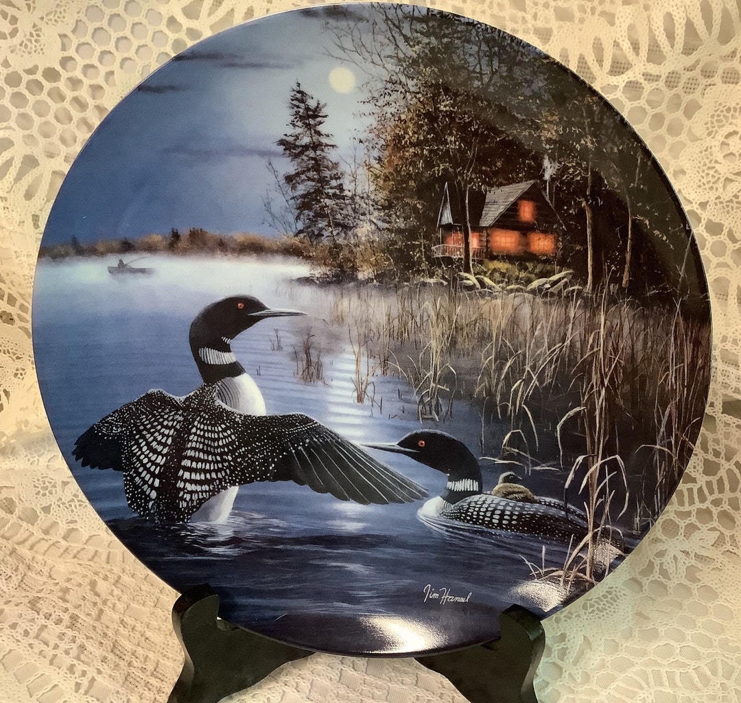 Bradford Exchange ‘evening Mist’ Hand Painted Loons by Jim Hansel ...