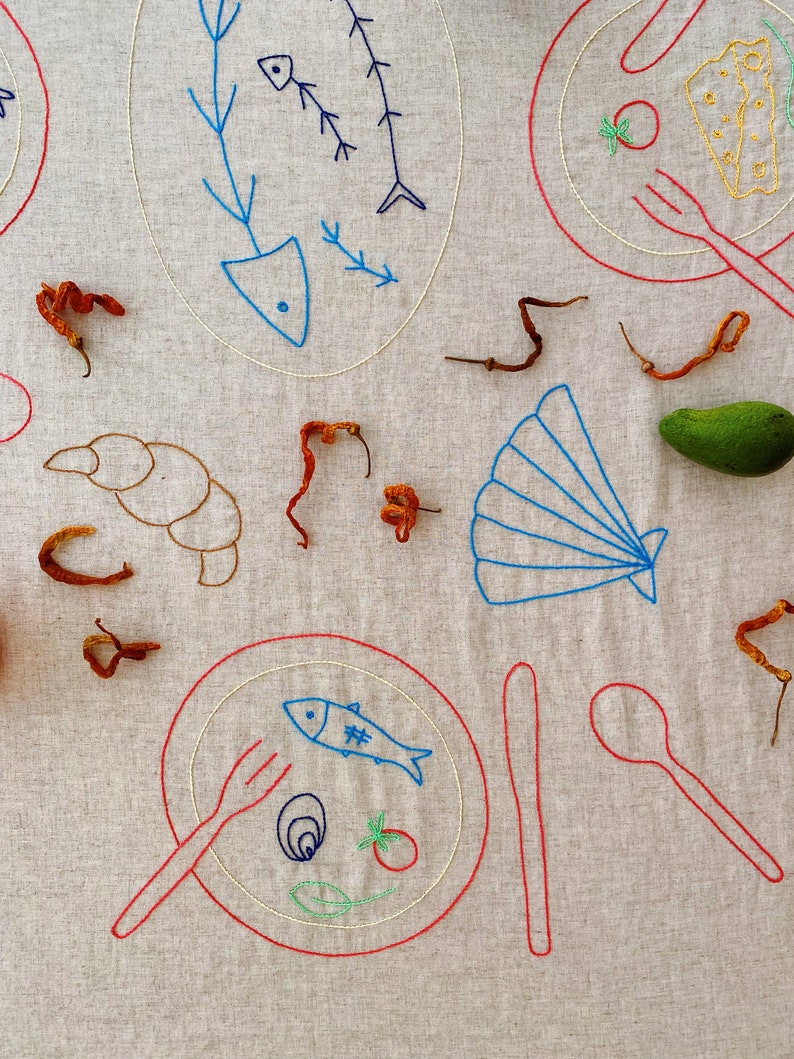 Handmade Embroidered Soft Natural Linen Tablecloth for 4 image 4