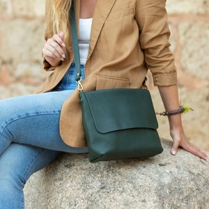 Genuine leather crossbody bag, Slouchy leather bag, Soft leather crossbody bag, Leather purse for women, Gift for her.