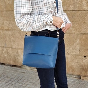 Leather crossbody bag. Personalized leather bag. Soft leather bag. Custom leather bag handmade. Full grain leather. Available in two sizes.