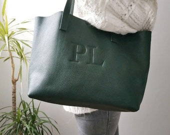 Handmade Full Grain Leather Tote Bag: Personalized Everyday Purse