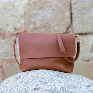 Womens leather handbag, Soft leather crossbody bag, Leather purse perfect gift for women, Leather crossbody bag with zipper.