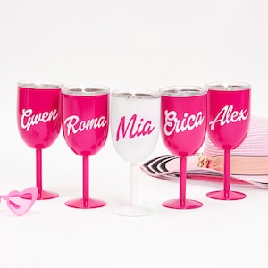 Custom Stemmed Wine Flutes, Customized Tumblers, Wine stemmed cups, Bridesmaid Gift Flutes, Bachelorette Party gifts for Bridesmaids - dolly