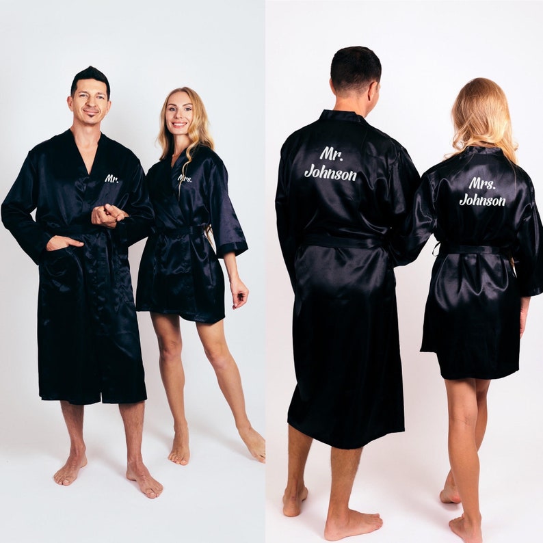 Mr and Mr Satin Robes King and Queen Custom Satin Robes for Etsy